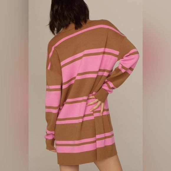 NWT Size S (P2P 23") - By Anthropologie Color Block Mini Sweater Dress - Picture 2 of 16